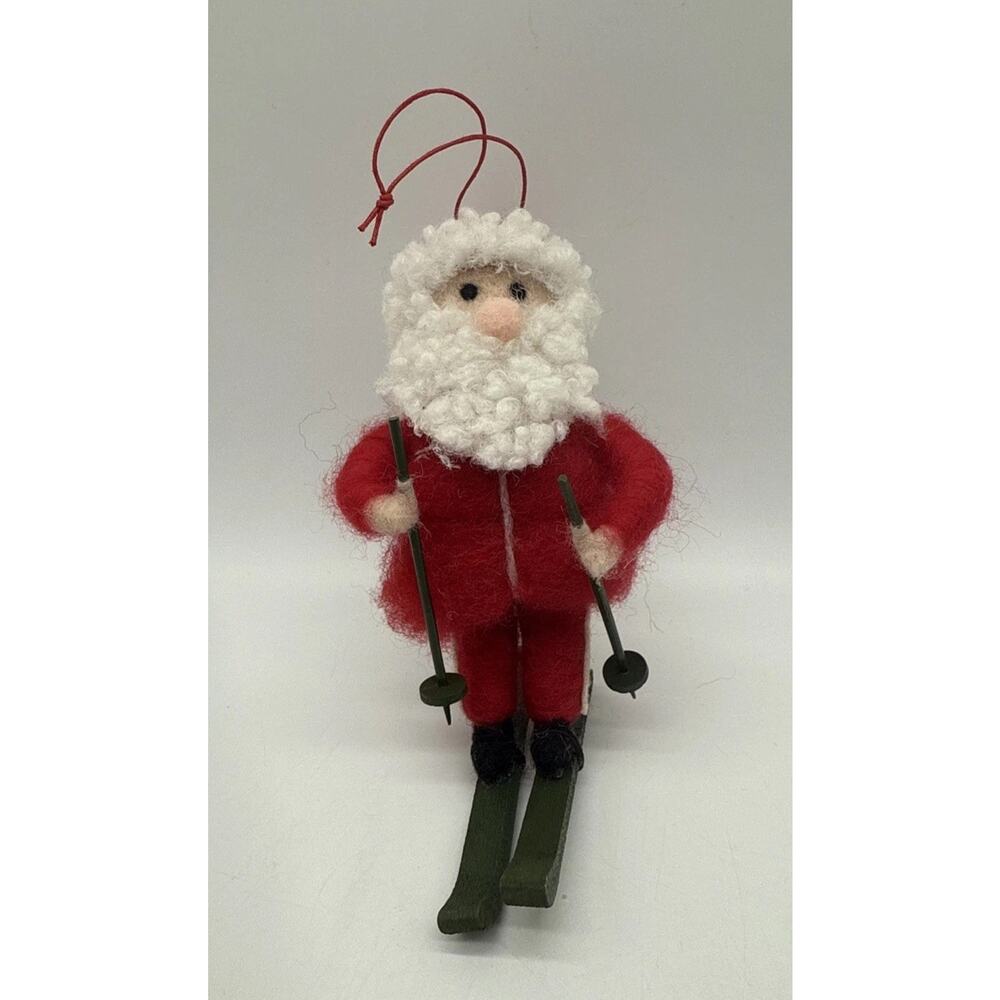 Sugarboo & Co Skiing Santa Felt Christmas Ornament